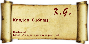 Krajcs György névjegykártya