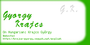 gyorgy krajcs business card