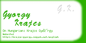 gyorgy krajcs business card